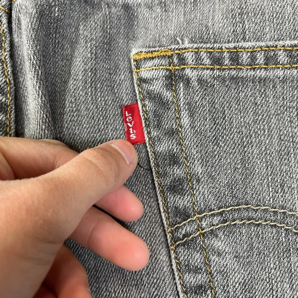 Levi's 501 Original Fit Straight Jeans Men's Gray Denim Classic Button Fly 43X26